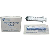 Los mejores  - PintoMed Jeringa Desechable Esteril 3 Partes - 50 ml - Luer Slip - Paquete de 25 unidades